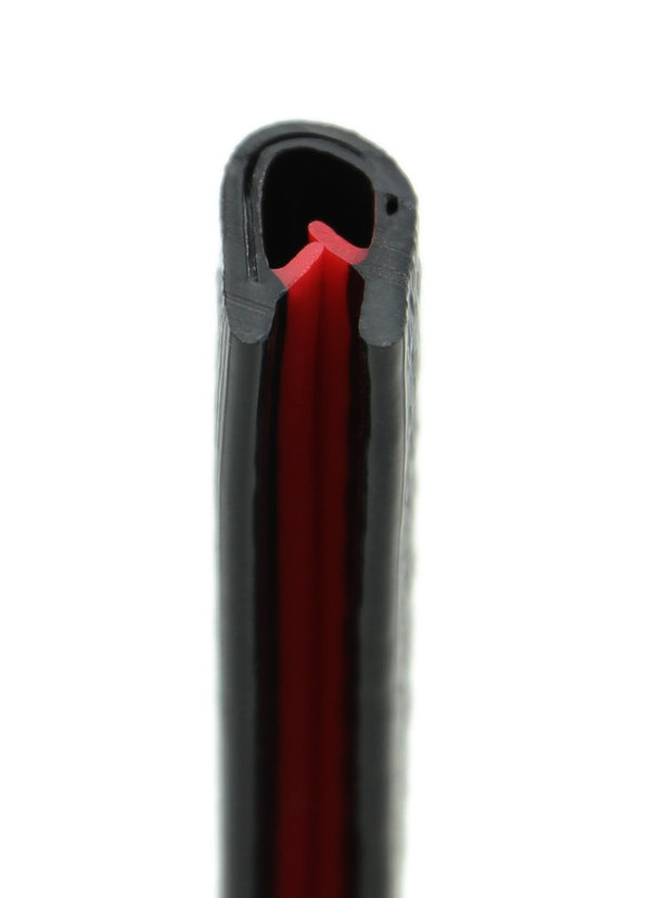 KS1-4S Kantenschutzprofil schwarz glänzend Klemmbereich 1-4 mm Maße 14,5x10 mm
