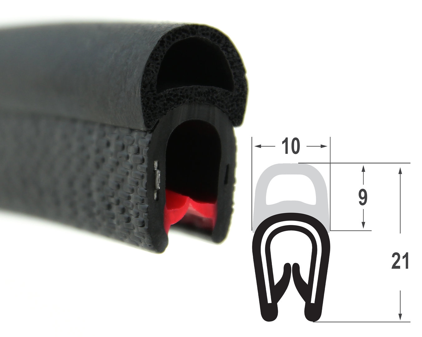 1 m Dichtungsprofil Dichtprofil Kantenschutz EPDM PVC schwarz KB1-2mm 1AQualität 