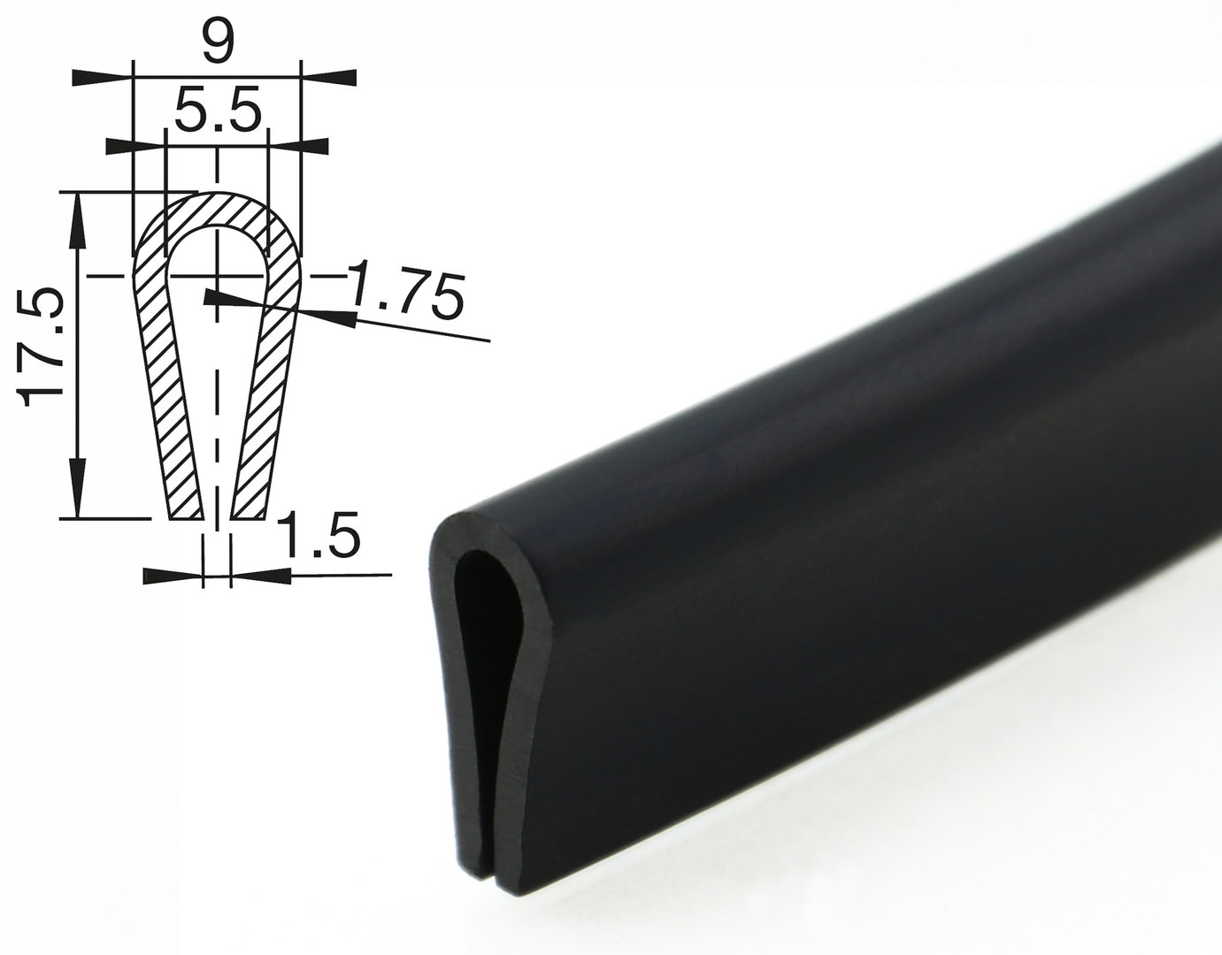 Kantenschutzprofil EPDM Gummidichtung Fassungsprofil Kaderband 1-100 Meter NEU 