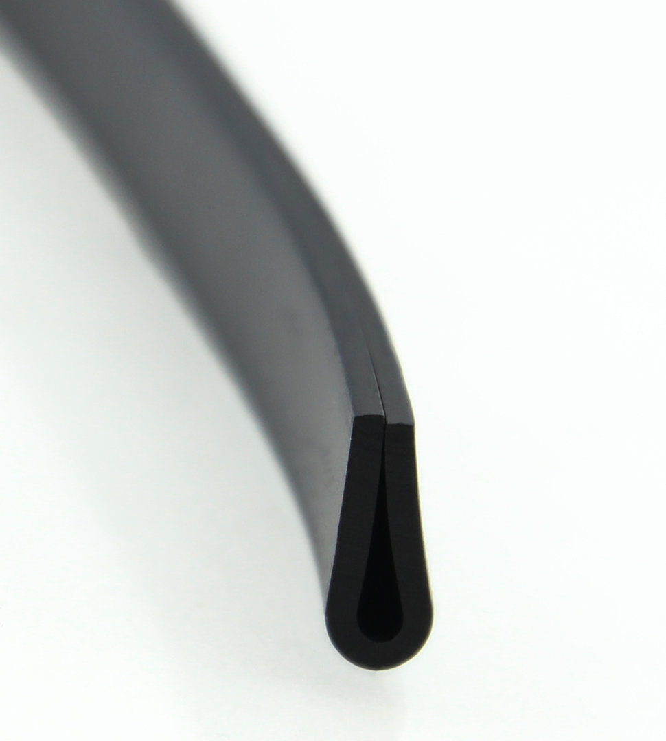 20m schwarz 0.5-2mm Fassungsprofil  Kantenschutz Gummidichtung Gummiprofil Keder 