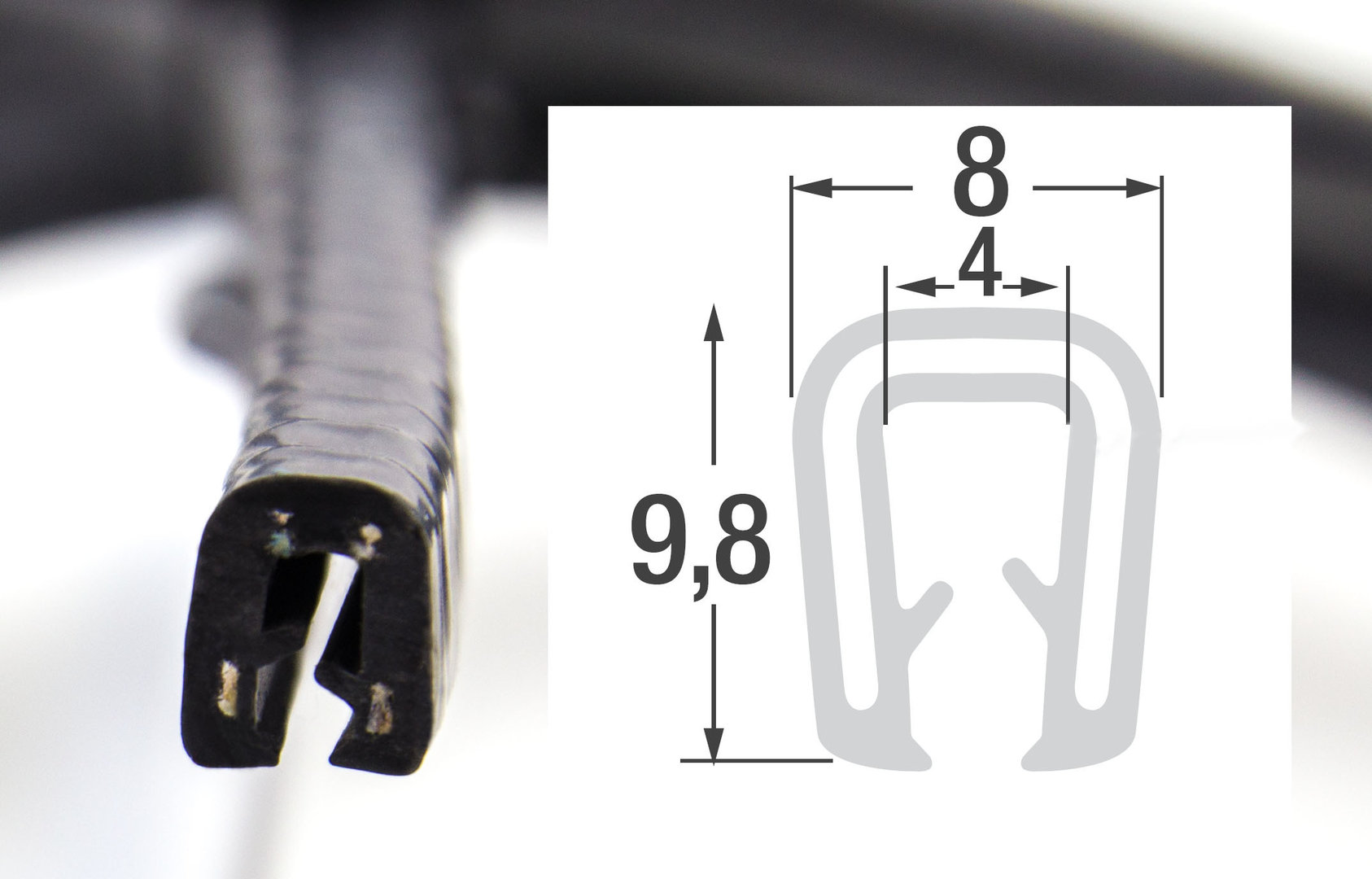 10M Klemmprofil Profil Bleche Schwarz U-Profil Kantenschutzband1mm-2mm Auto PVC 