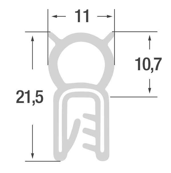 DO21 - Silikon Kantenschutz Dichtungs Profil Gummi Dichtung oben - Klemmbereich 1 - 4 mm