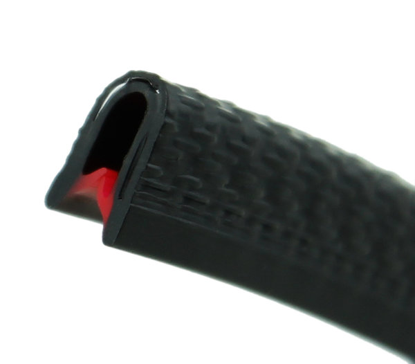 KS1-2S Kantenschutzprofil schwarz glänzend Klemmbereich 1-2 mm Maße 9,5x6,5 mm