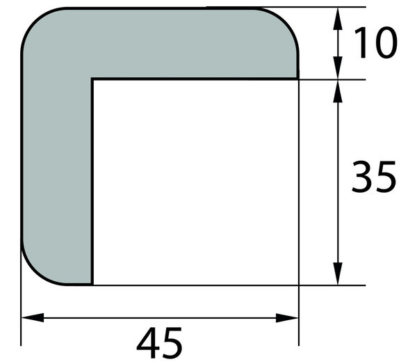 ES2-S Eckschutzprofil (PU) mit Klebefläche - Schwarz - Stoßschutz - Warnprofil - Schutzprofil