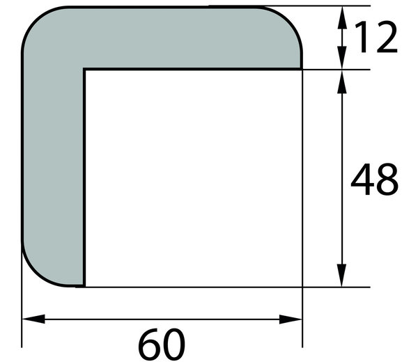 ES3-S-1 Eckschutzprofil (PU) mit Klebefläche Schwarz - Stoßschutz - Warnprofil (1m Stück)