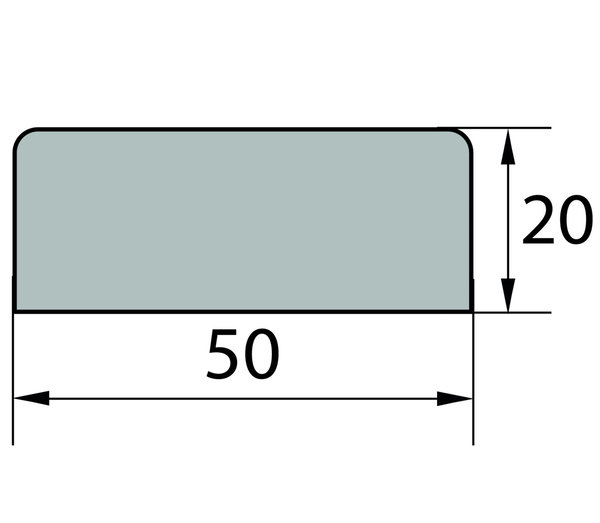 FS2-S Flächenschutzprofil (PU) mit Klebefläche - Schwarz - Stoßschutz - Warnprofil - Schutzprofil