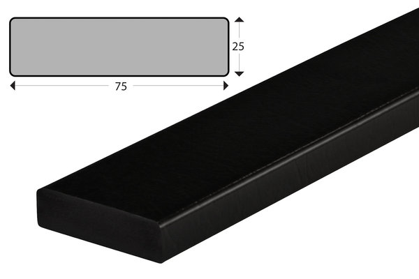 FS3-S Flächenschutzprofil (PU) mit Klebefläche - Schwarz - Stoßschutz - Warnprofil - Schutzprofil