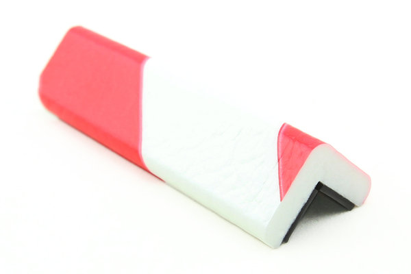 ES1-MAG-RW Eckschutzprofil (PU) mit Magnet - Rot/Weiß - Stoßschutz - Warnprofil - Schutzprofil
