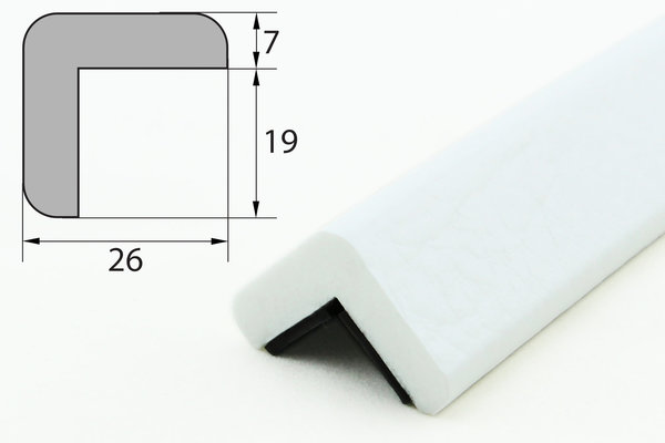 ES1-MAG-W Eckschutzprofil (PU) mit Magnet - Weiß - Stoßschutz - Warnprofil - Schutzprofil