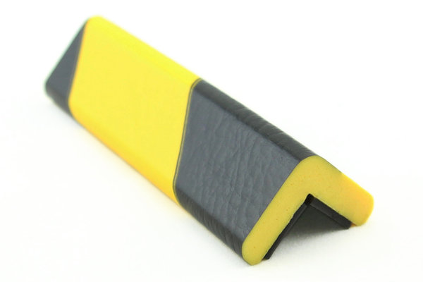 ES1-MAG-GS Eckschutzprofil (PU) mit Magnet - Gelb/Schwarz - Stoßschutz- Warnprofil - Schutzprofil