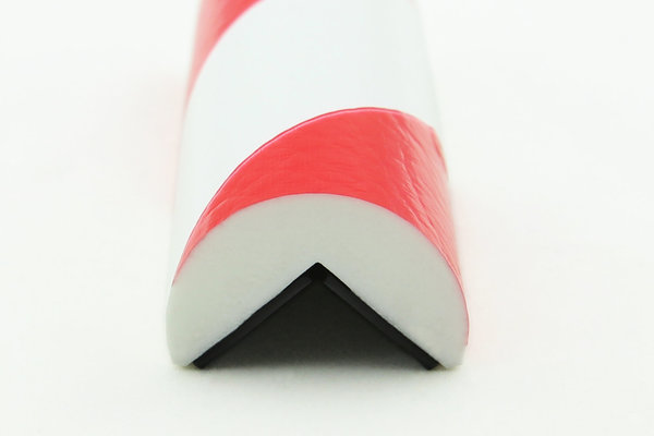 ES4-MAG-RW Eckschutzprofil (PU) mit Magnet - Rot/Weiß - Stoßschutz - Warnprofil - Schutzprofil