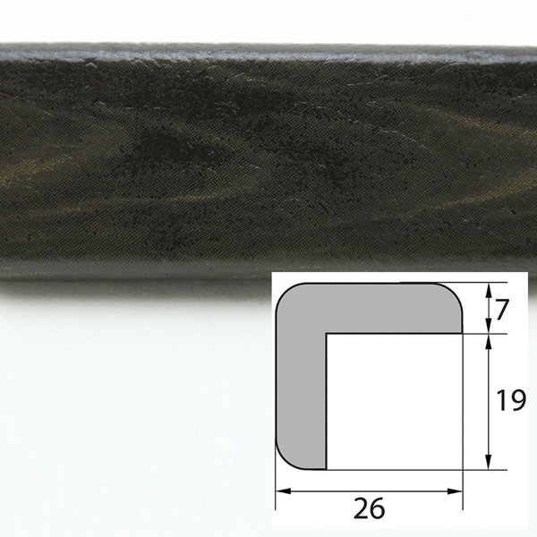 ES1-D-HD Eckschutzprofil (PU) mit Klebefläche - Farbe: Holz (dunkel) - Stoßschutz - Schutzprofil