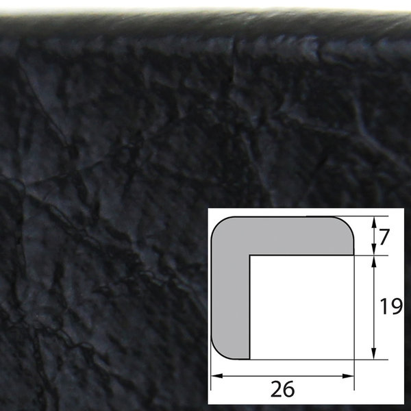 ES1-D-S Eckschutzprofil (PU) mit Klebefläche in Schwarz - Stoßschutz - Warnprofil - Schutzprofil