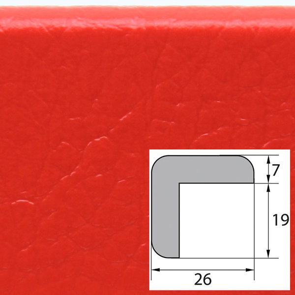 ES1-D-R Eckschutzprofil (PU) mit Klebefläche in Rot - Stoßschutz - Warnprofil - Schutzprofil