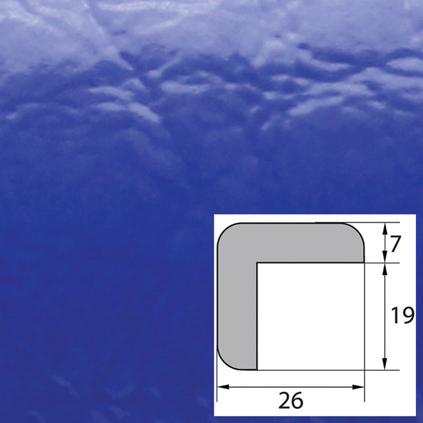 ES1-D-B Eckschutzprofil (PU) mit Klebefläche in Blau - Stoßschutz - Warnprofil - Schutzprofil