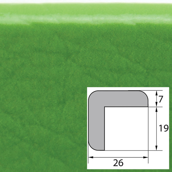 ES1-D-GR Eckschutzprofil (PU) mit Klebefläche in Grün - Stoßschutz - Warnprofil - Schutzprofil