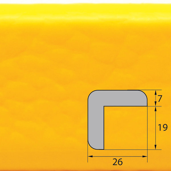 ES1-D-GE Eckschutzprofil (PU) mit Klebefläche in Gelb - Stoßschutz - Warnprofil - Schutzprofil