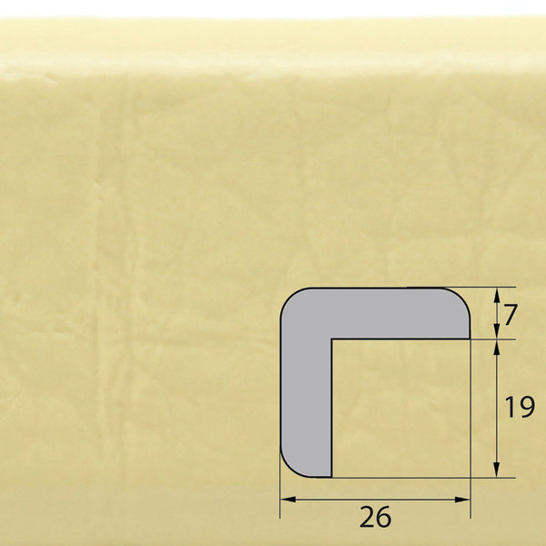 ES1-D-BE Eckschutzprofil (PU) mit Klebefläche in Beige - Stoßschutz - Warnprofil - Schutzprofil