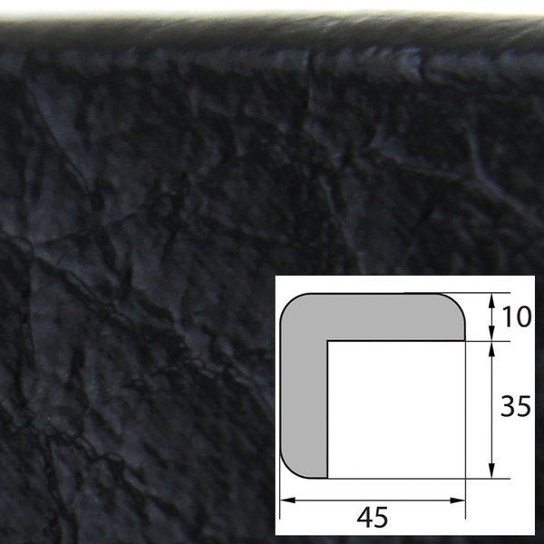 ES2-D-S Eckschutzprofil (PU) mit Klebefläche in Schwarz - Stoßschutz - Warnprofil - Schutzprofil