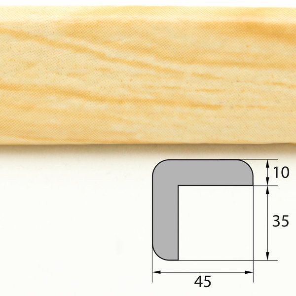 ES2-D-HN Eckschutzprofil (PU) mit Klebefläche - Farbe: Holz (Tanne) - Stoßschutz - Schutzprofil