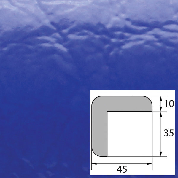 ES2-D-B Eckschutzprofil (PU) mit Klebefläche in Blau - Stoßschutz - Warnprofil - Schutzprofil