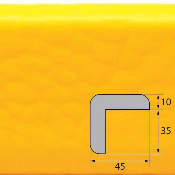 ES2-D-GE Eckschutzprofil (PU) mit Klebefläche in Gelb - Stoßschutz - Warnprofil - Schutzprofil