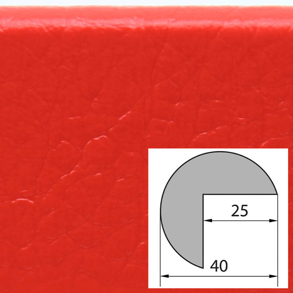 ES4-D-R Eckschutzprofil (PU) mit Klebefläche in Rot - Stoßschutz - Warnprofil - Schutzprofil