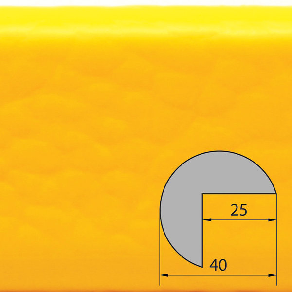 ES4-D-GE Eckschutzprofil (PU) mit Klebefläche in Gelb - Stoßschutz - Warnprofil - Schutzprofil