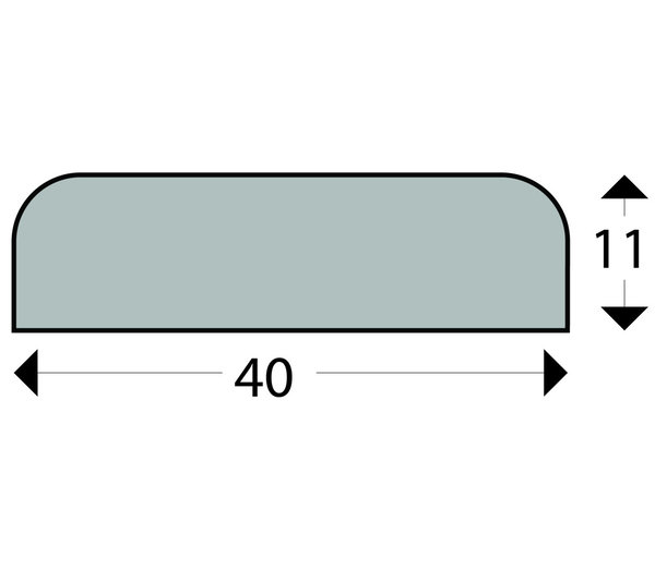 FS1-D-SI Flächenschutzprofil (PU) mit Klebefläche in Silber - Stoßschutz - Warnprofil - Schutzprofil