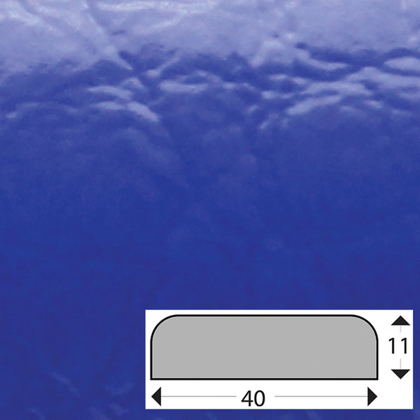 FS1-D-B Flächenschutzprofil (PU) mit Klebefläche in Blau - Stoßschutz - Warnprofil - Schutzprofil