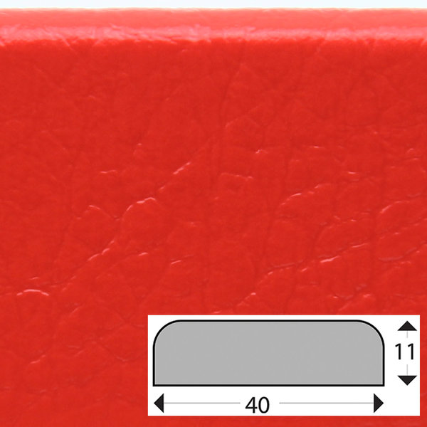 FS1-D-R Flächenschutzprofil (PU) mit Klebefläche in Rot - Stoßschutz - Warnprofil - Schutzprofil