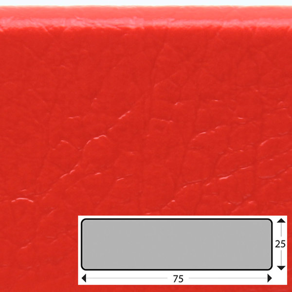 FS3-D-R Flächenschutzprofil (PU) mit Klebefläche in Rot - Stoßschutz - Warnprofil - Schutzprofil