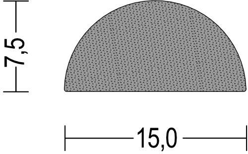 DP16 - 100 Meter - NBR Moosgummi Halbrundprofil D-Profil 7,5x15 mm Gummidichtung Türdichtung