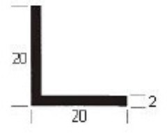 WKP10  - 5 Meter - TPE Vollgummi Winkelprofil L - Profil 20x20x2 mm  Gummidichtung, Türdichtung