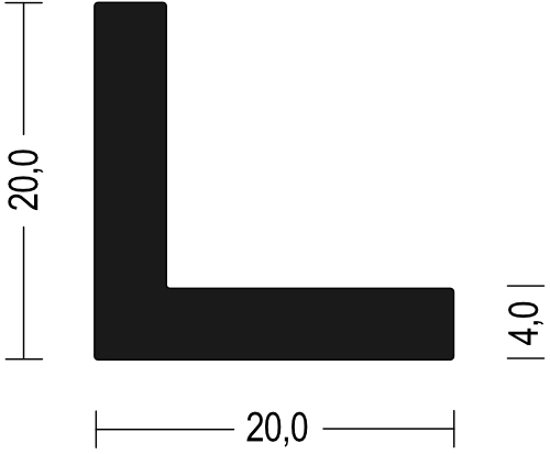 WKP15 - 5 Meter - Vollgummi EPDM Winkelprofil L - Profil 20x20x4 mm  Gummidichtung, Türdichtung